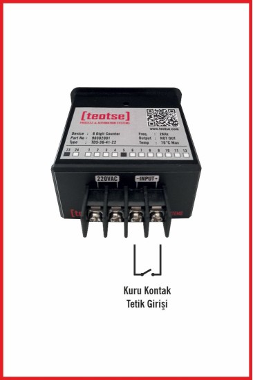 6 Digit Resetli Dijital Sayıcı - Kuru Kontak Tetikli